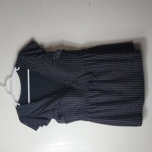 SWIM By Cacique Women's Black W/ White Polka Dots Wireless Swim Top, 20